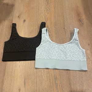 Cropped Leopard Print Tank Tops Bundle (Comes w/ 2 tops) * black and light teal*